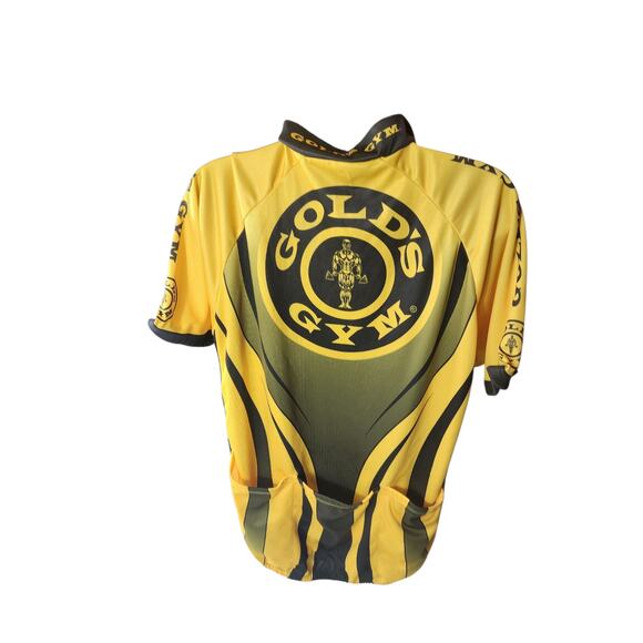 Golds Gym Cycling Jersey Mens Large Half Zip Short Sleeve Fitness Bodybuilding - Picture 13 of 16